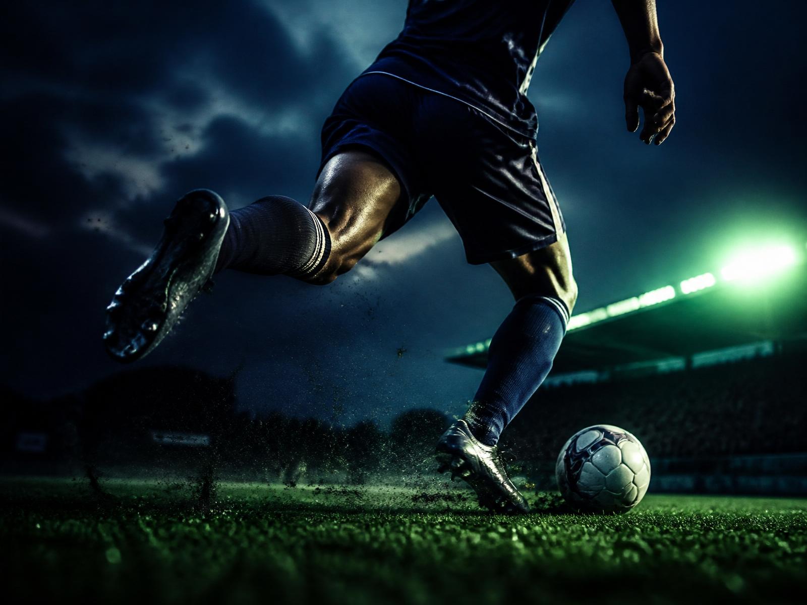 Soccer player in action on the pitch